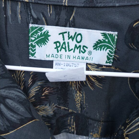 Two Palms Hawaiian Shirt Men's Large Button Up Short Sleeve made in USA - Picture 2 of 7